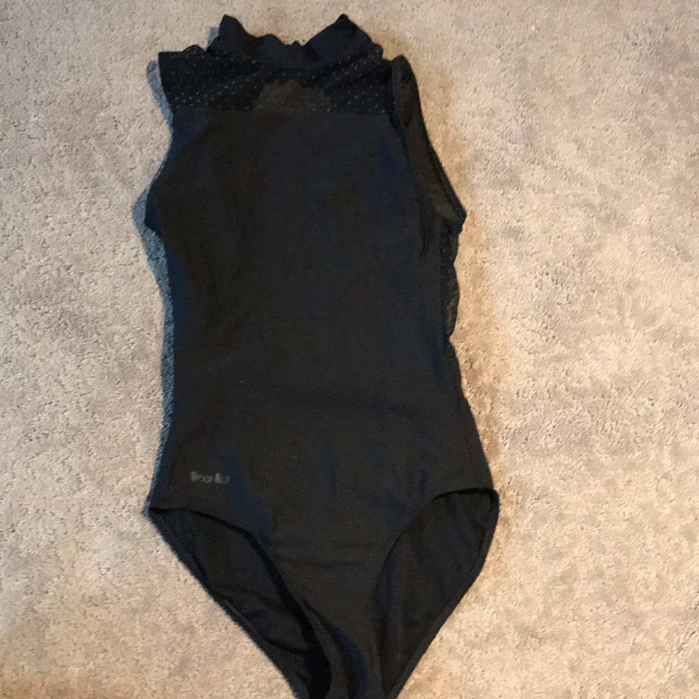 Black WearMoi high-neck leotard